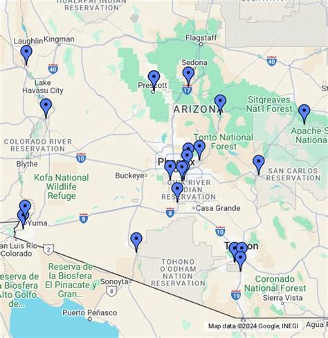 casinos in arizona map